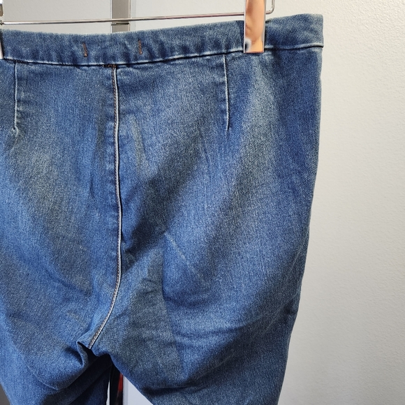 FREE PEOPLE High Rise Jeggings Blue Stretch Denim Skinny Pants Side Zip Women 30 - Picture 7 of 13